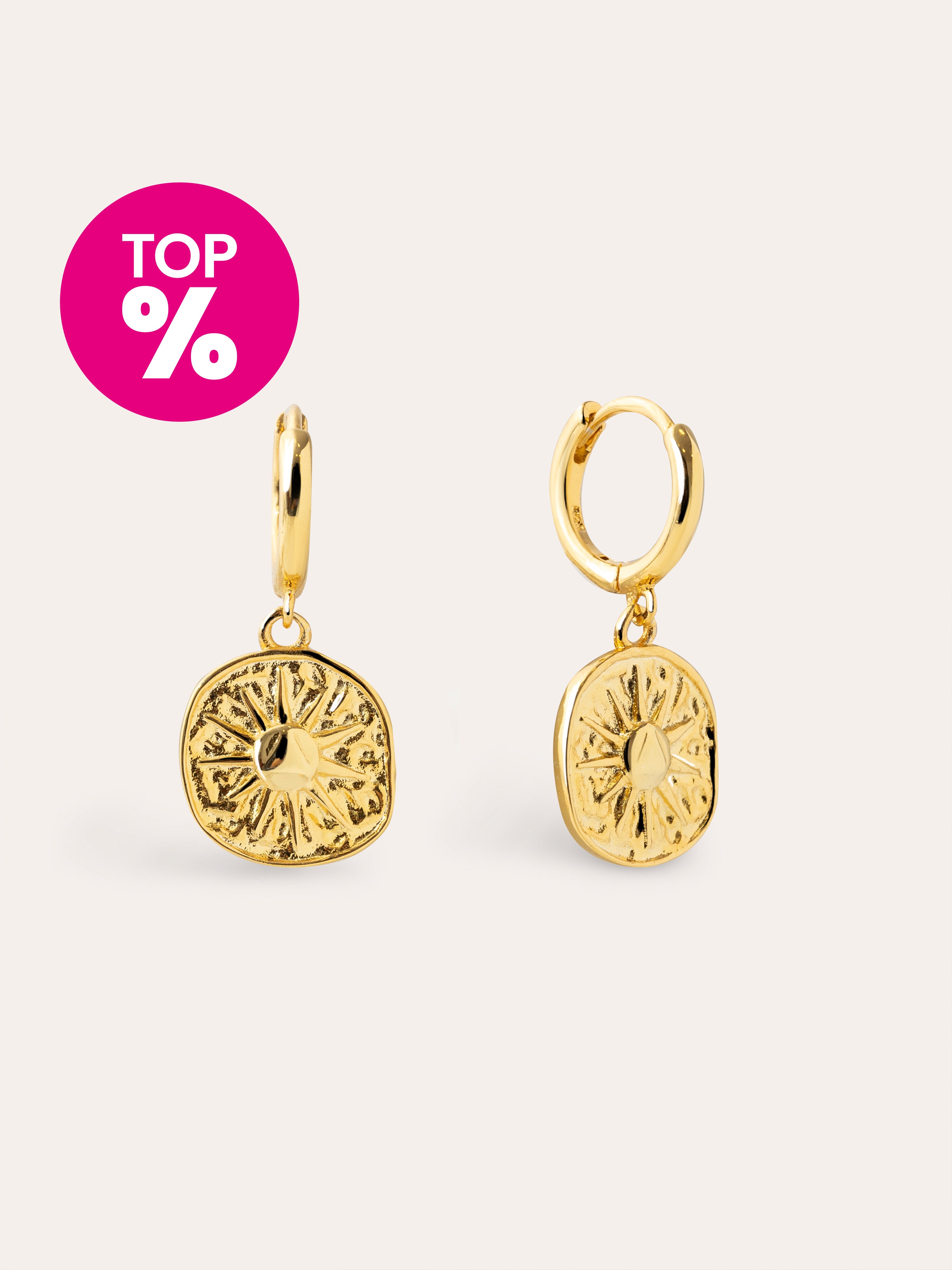 Pendientes Aro Solstice Sun Baño Oro