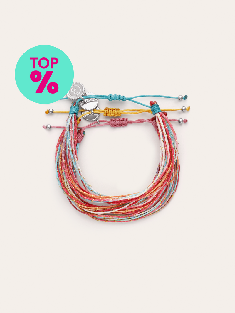 Set da 3 Bracciali Rainbow Spark Acciaio