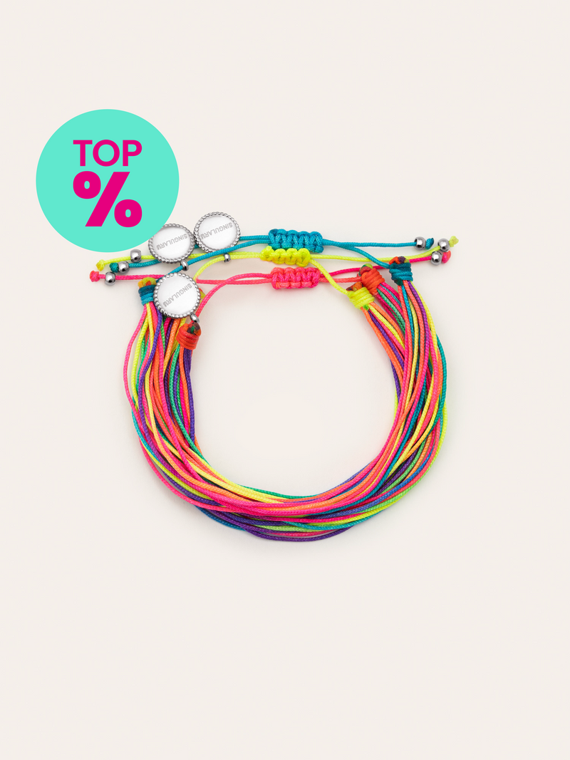 Pack 3 Pulseras Neon Rainbow Fruits Acero