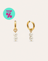 Little Pearl Stainless Steel Hoop Earrings