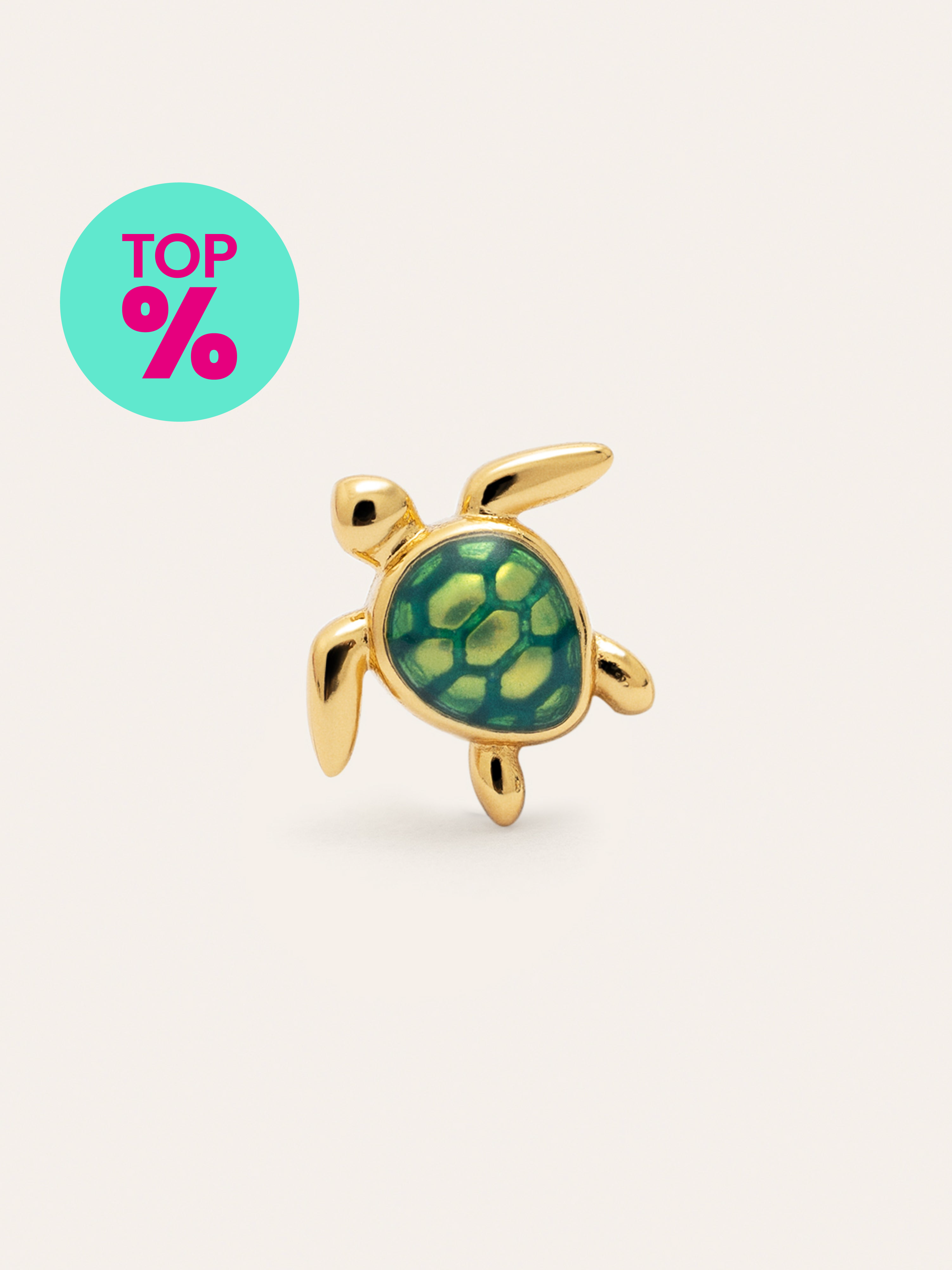 Orecchino Singolo Tortuga Placcato Oro