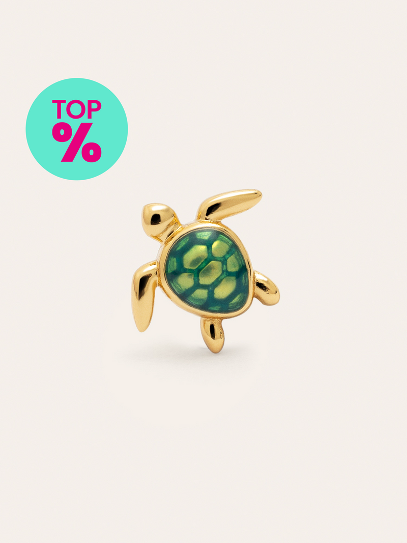 Orecchino Singolo Tortuga Placcato Oro