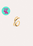 Single Earring Ear Cuff Cross Silver 18kt Gold Plated