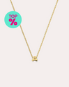 Collar Personalizado Single Letter Plata Baño Oro