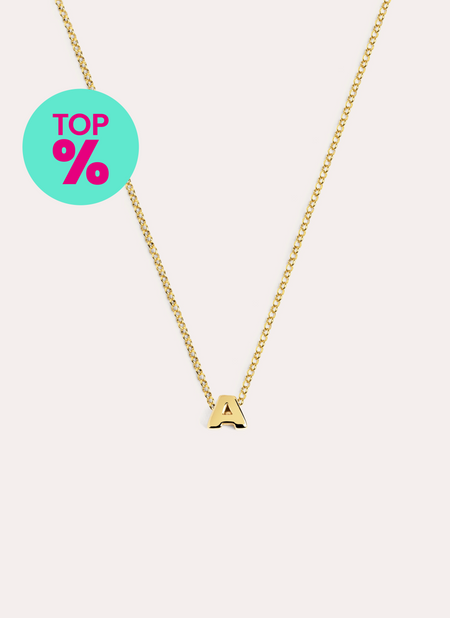Single Letter Personalized Gold Necklace