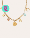 Multicharms Solei Sterling Silver Gold Necklace