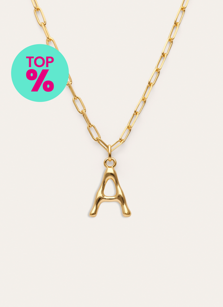 Chic Letter XL Personalized Gold Necklace