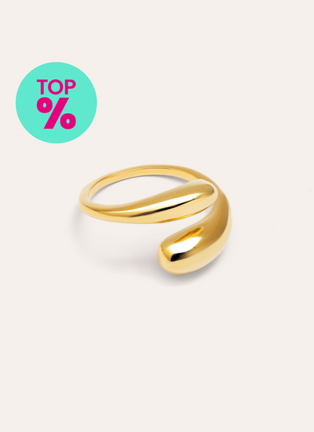 Abbraccio Gold Plated Steel Ring