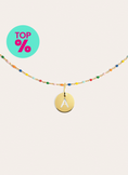 Personalized Necklace Colors Enamel Letter Silver 18kt Gold Plated
