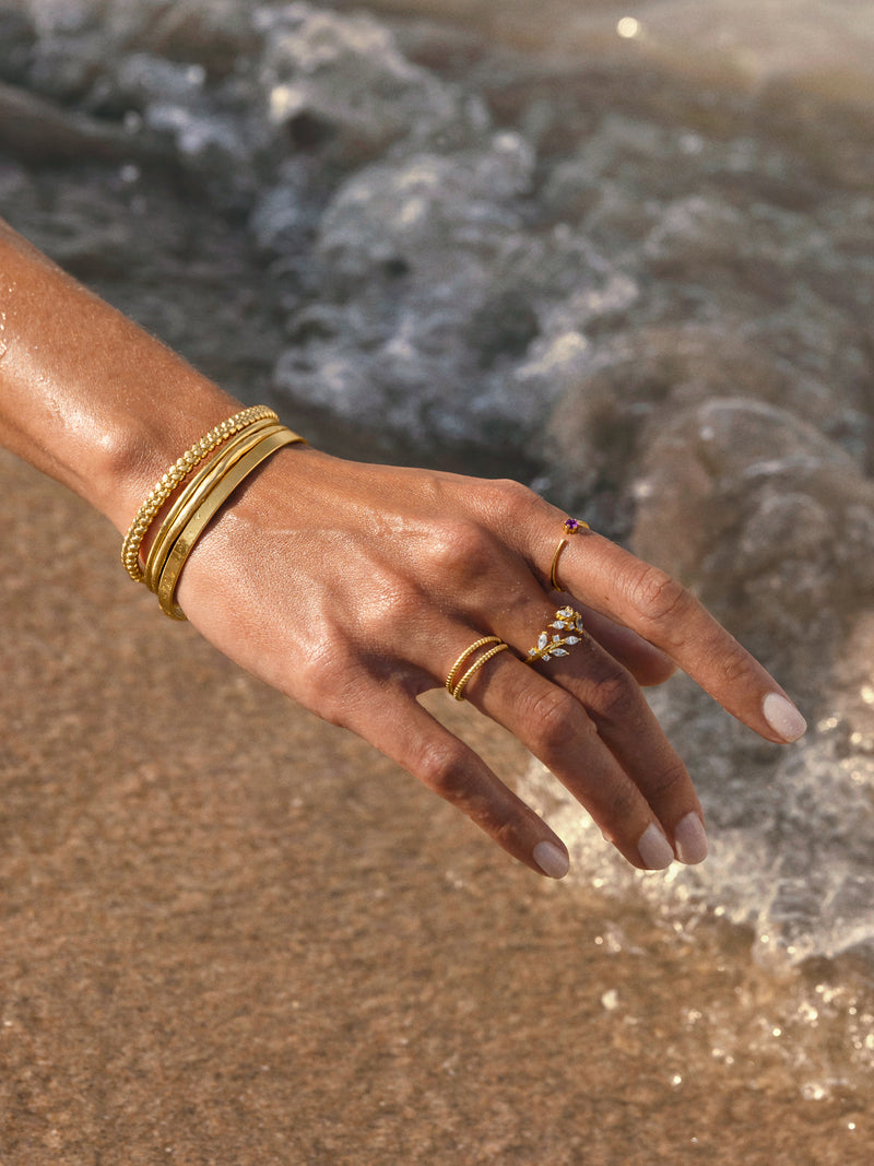 Double Twist Gold-Plated Ring