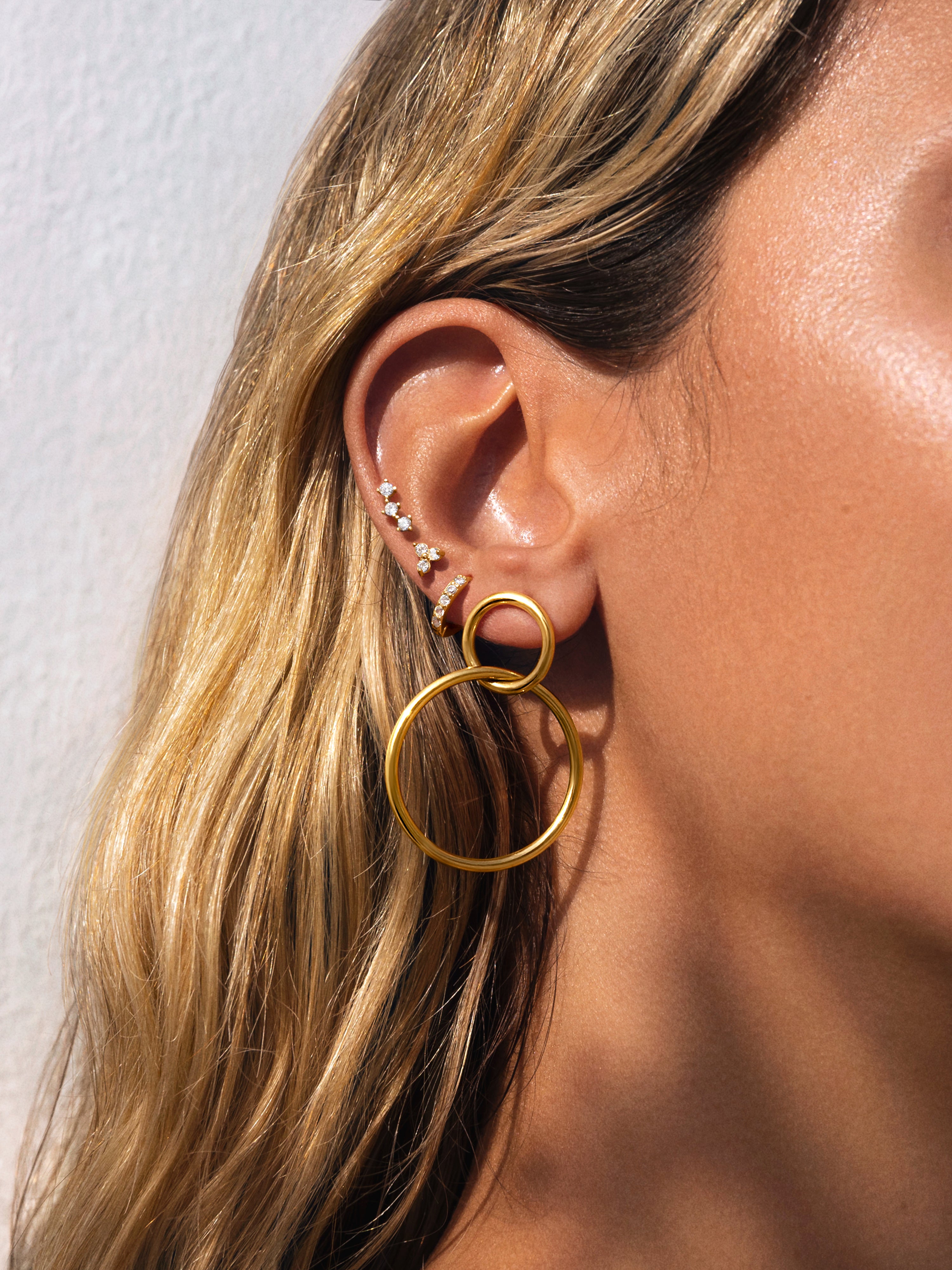 Single Hoop Earring Cleo M Gold Plated