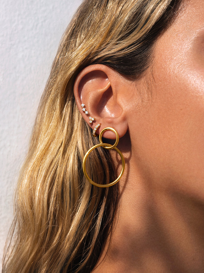 Single Hoop Earring Cleo M Gold Plated