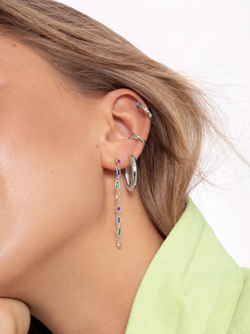Cross Silver Ear Cuff Single Earring