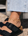 Dancing Shells Stainless Steel Gold Anklet
