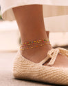 Dots Colors Enamel Stainless Steel Gold Anklet