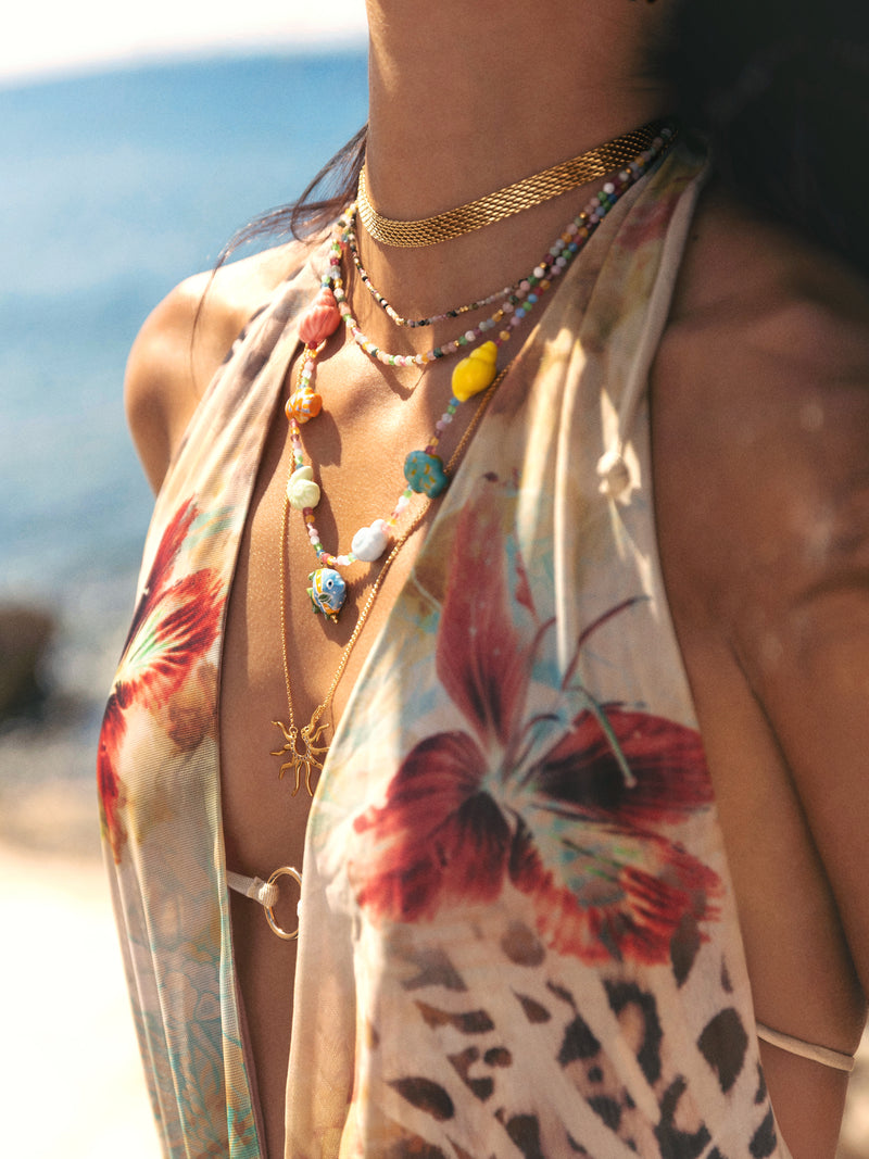 Tape Choker Steel Gold