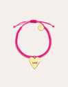 Pink Heart Personalized Stainless Steel Gold Bracelet
