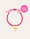 Pink Heart Personalized Stainless Steel Gold Bracelet