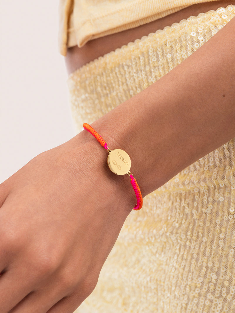 Personalized Bracelet Moon Neon Sunset Steel Gold-Plated