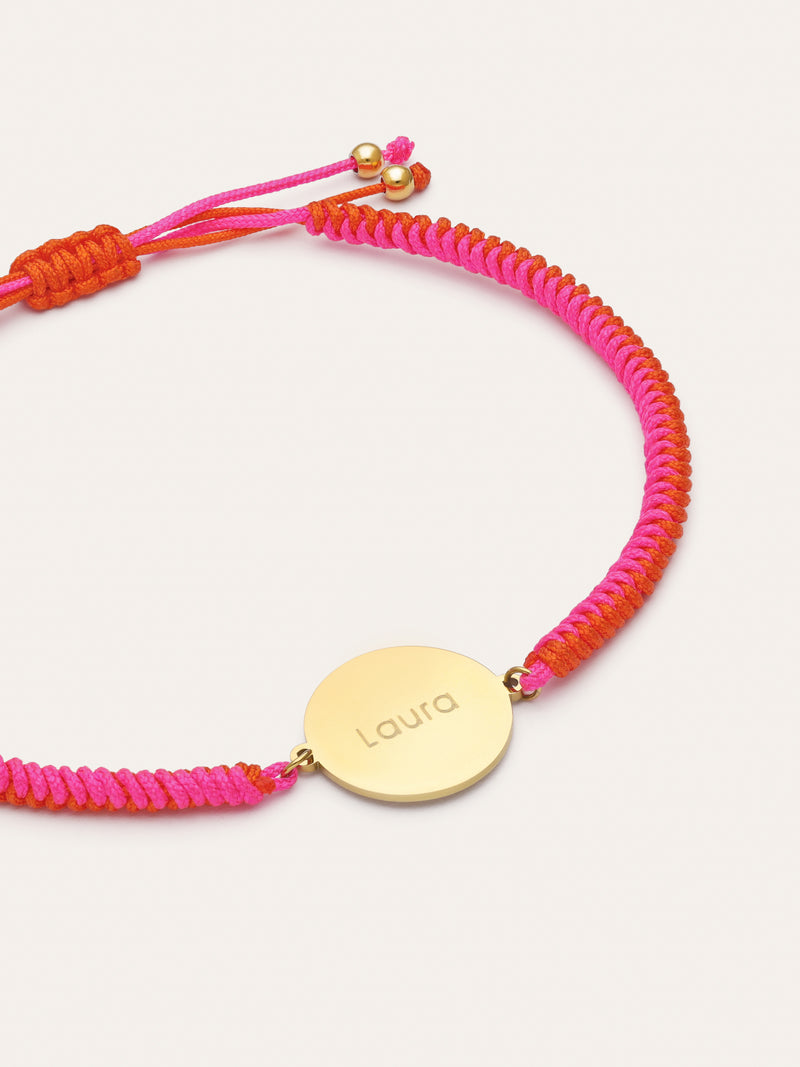 Personalized Bracelet Moon Neon Sunset Steel Gold-Plated