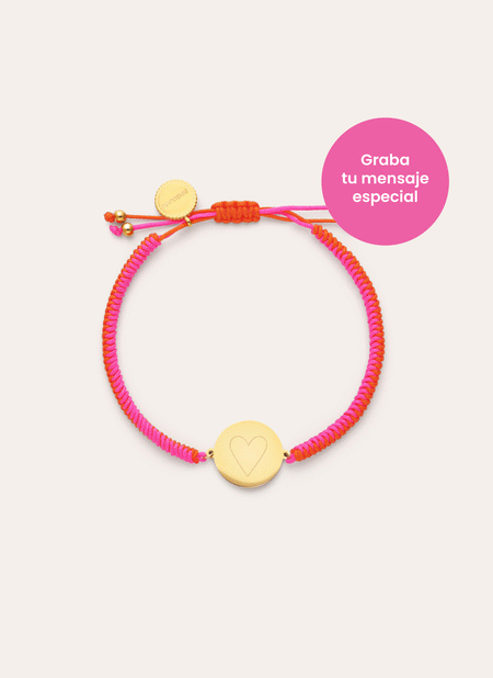 Personalized Bracelet Moon Neon Sunset Steel Gold-Plated