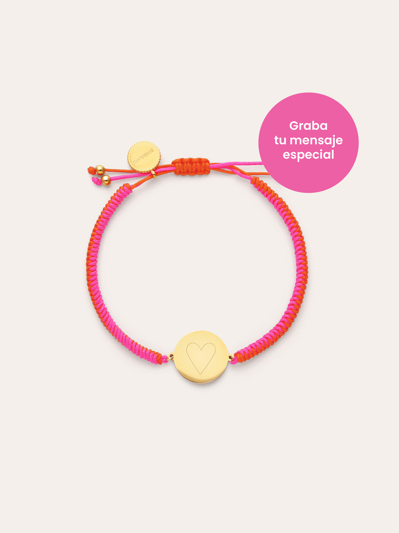 Personalized Bracelet Moon Neon Sunset Steel Gold-Plated