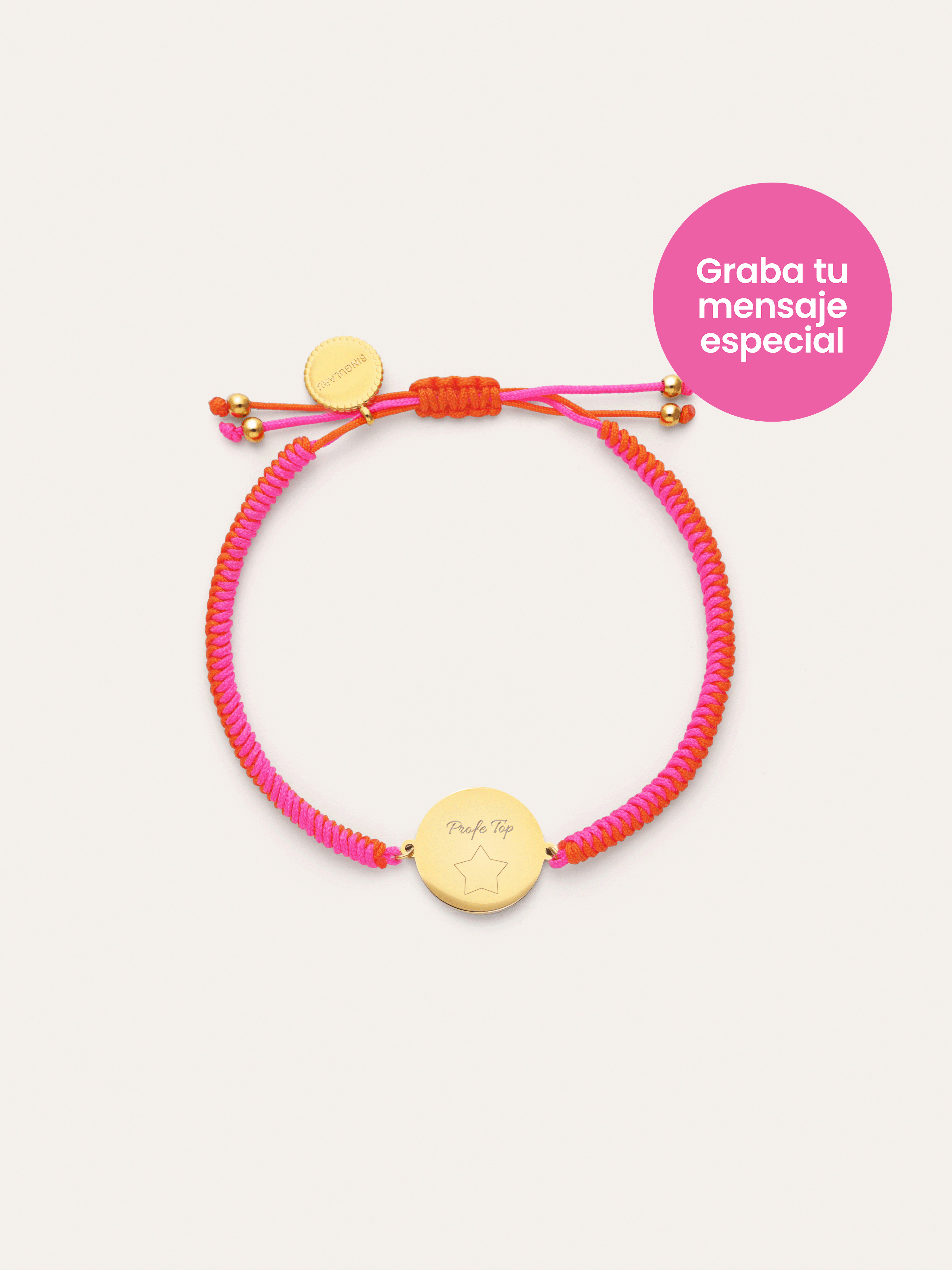 Personalized Bracelet Moon Neon Sunset Steel Gold-Plated