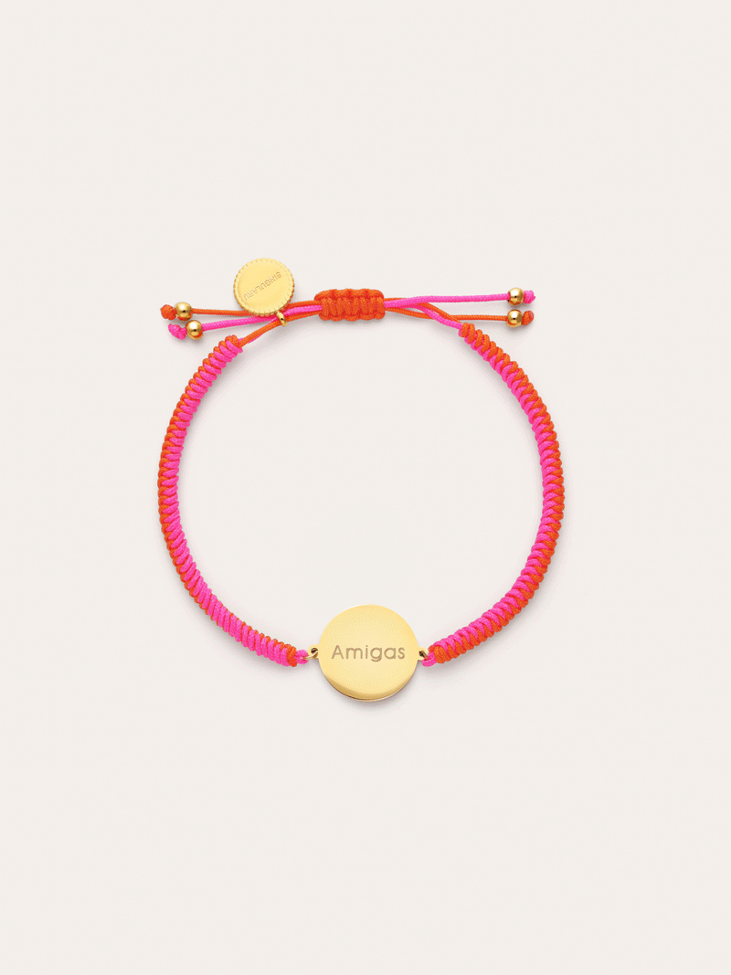 Personalized Bracelet Moon Neon Sunset Steel Gold-Plated