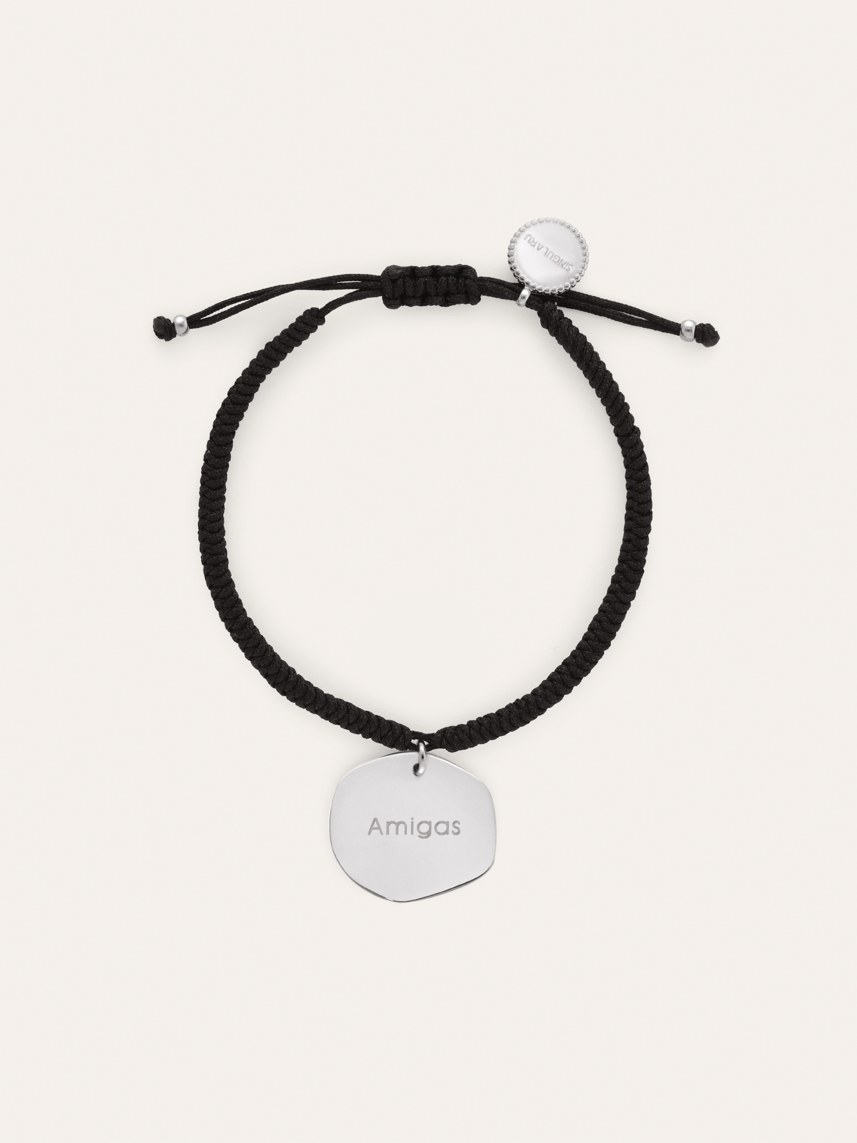 Pulsera Personalizada Medallón Organic Negro Acero