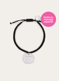 Pulsera Personalizada Medallón Organic Negro Acero