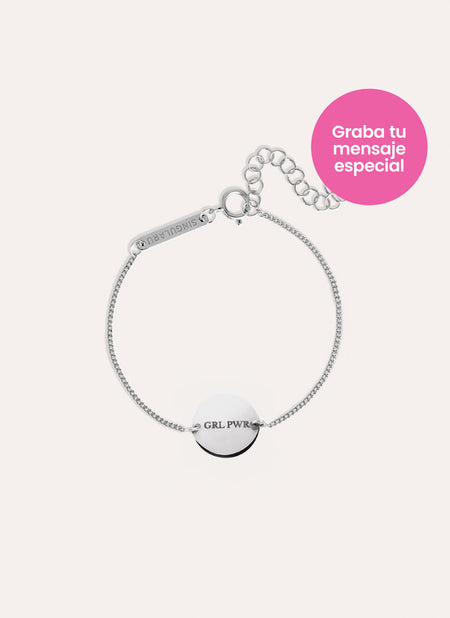 Moon Personalized Silver Bracelet