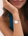 Personalized Bracelet Medallion Organic Pink Steel