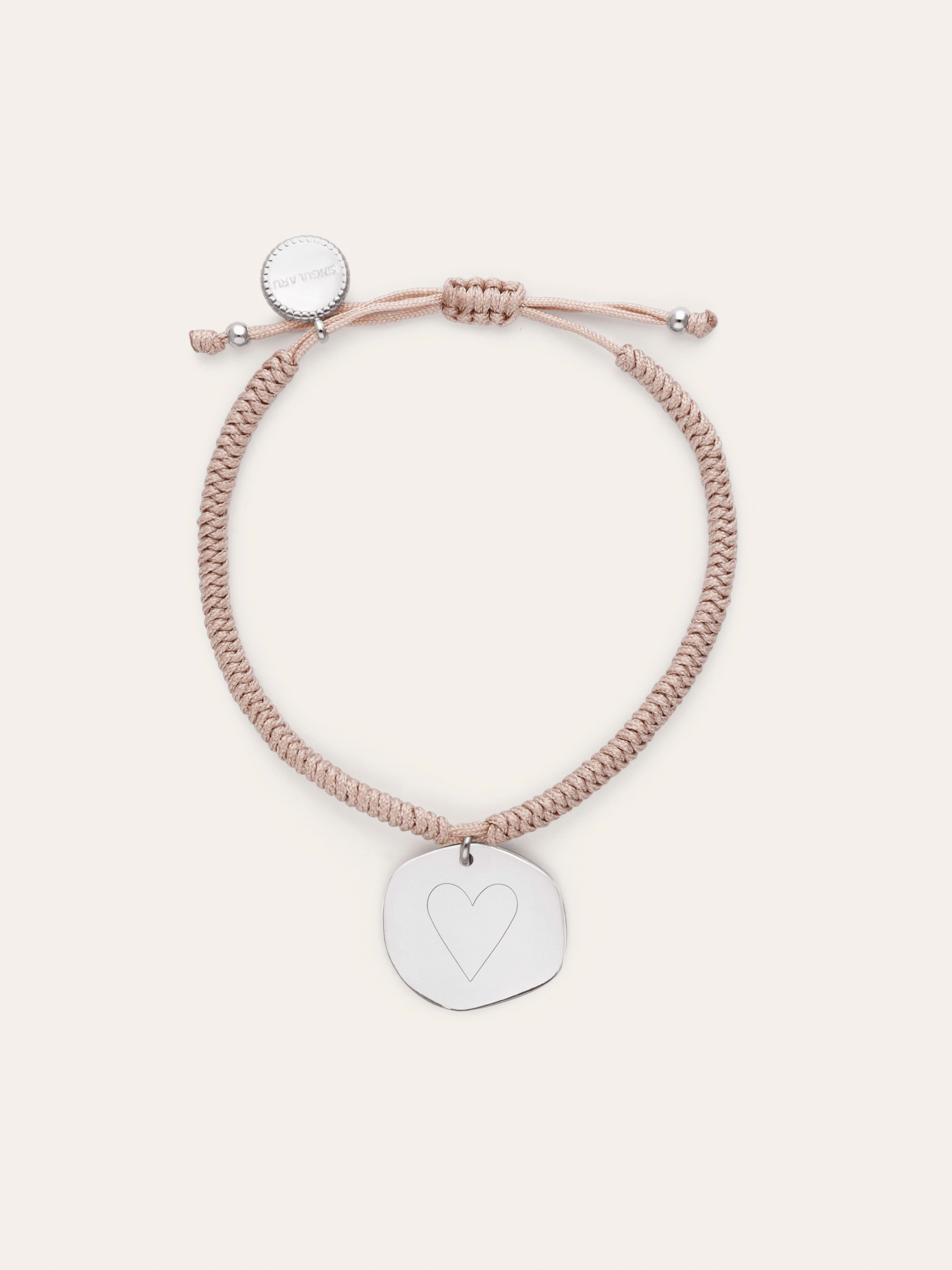 Personalized Bracelet Medallion Organic Pink Steel