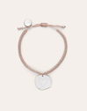 Personalized Bracelet Medallion Organic Pink Steel
