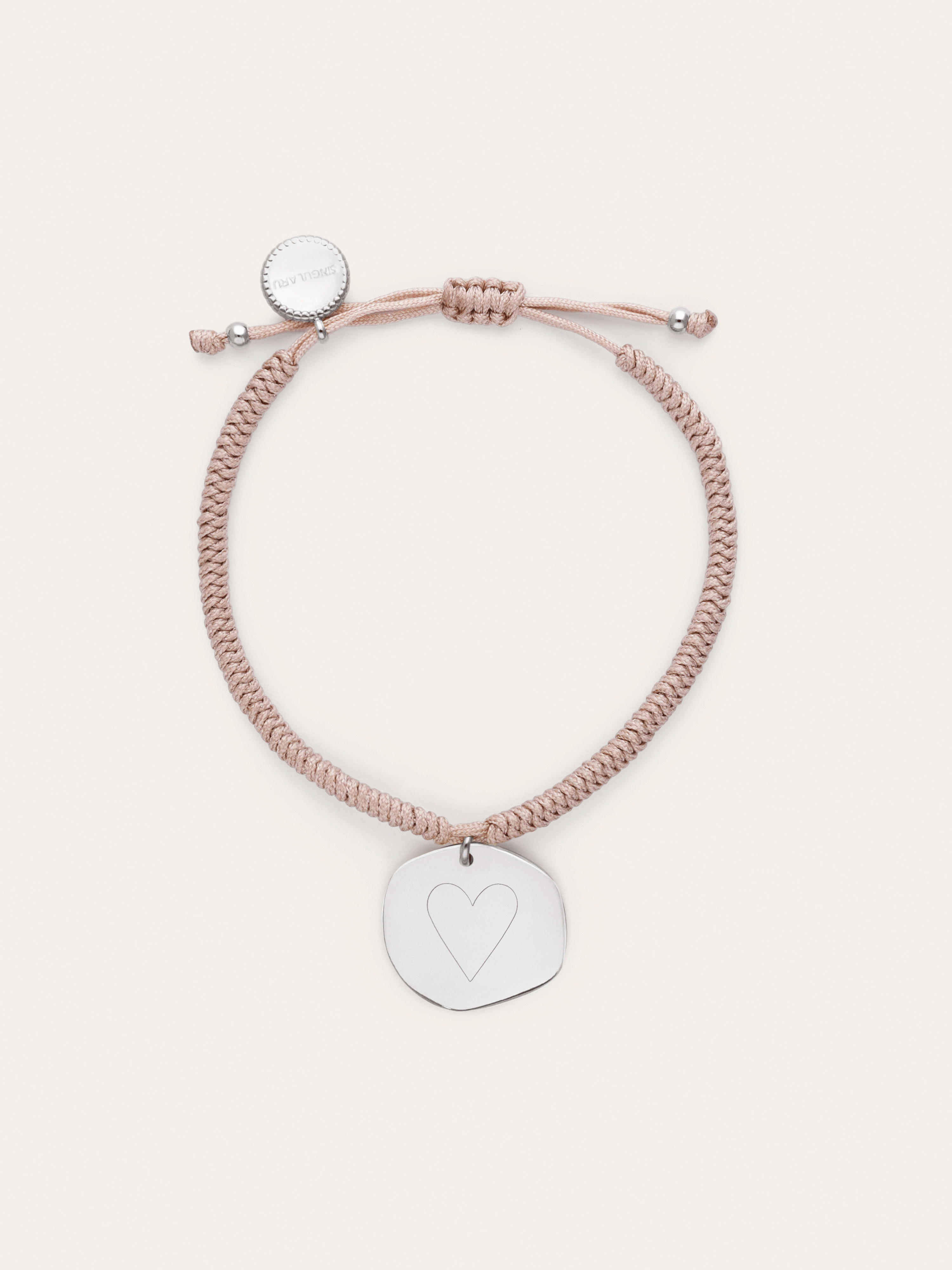 Personalized Bracelet Medallion Organic Pink Steel