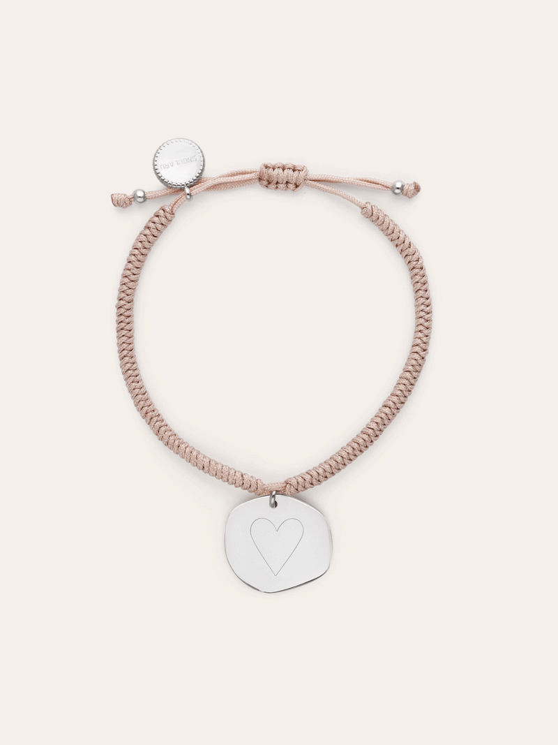 Personalized Bracelet Medallion Organic Pink Steel