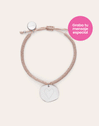 Personalized Bracelet Medallion Organic Pink Steel