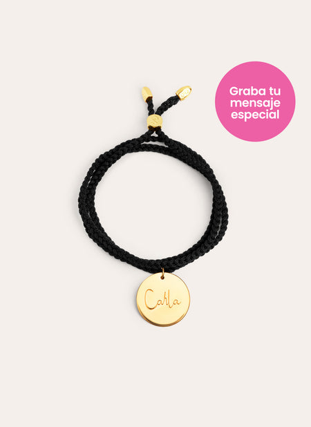 Dream Black Personalized Gold Bracelet
