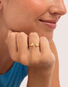 Personalized Ring Letter Spark Steel 18kt Gold Plated