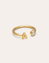 Personalized Ring Letter Spark Steel 18kt Gold Plated