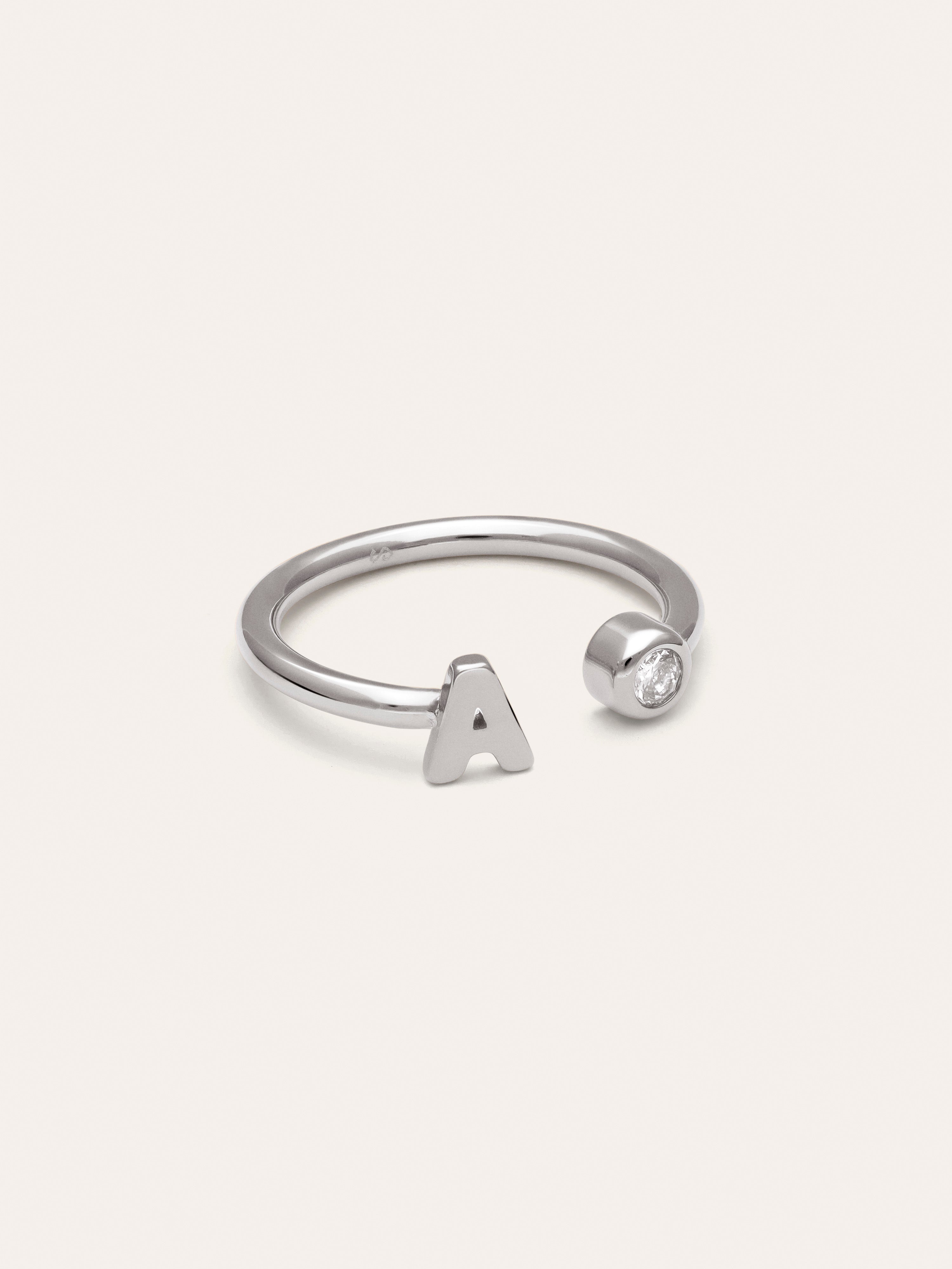 Personalized Ring Letter Spark Steel