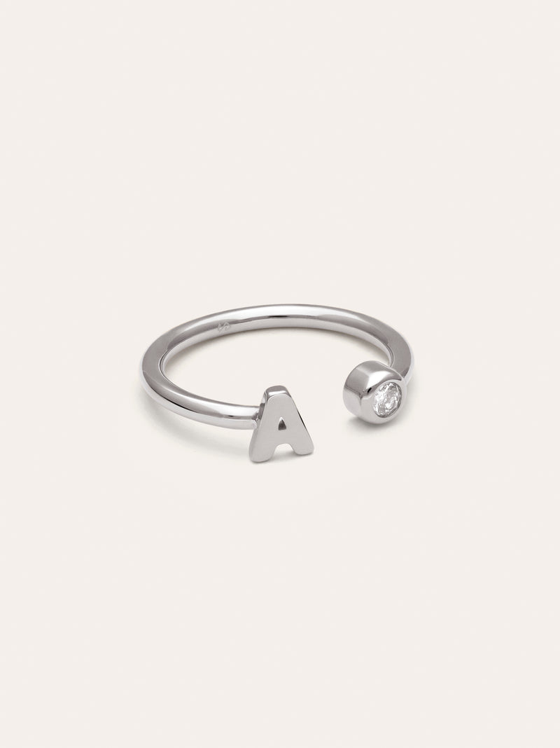 Personalized Ring Letter Spark Steel