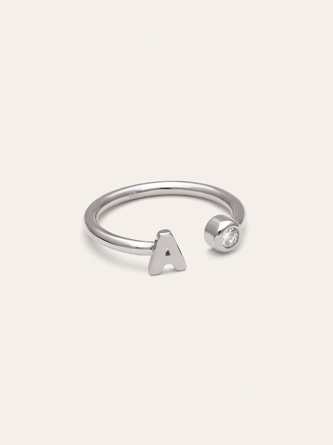 Personalized Ring Letter Spark Steel