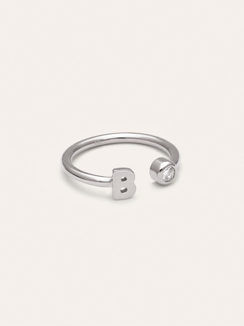 Personalized Ring Letter Spark Steel