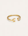 Personalized Ring Letter Spark Steel 18kt Gold Plated