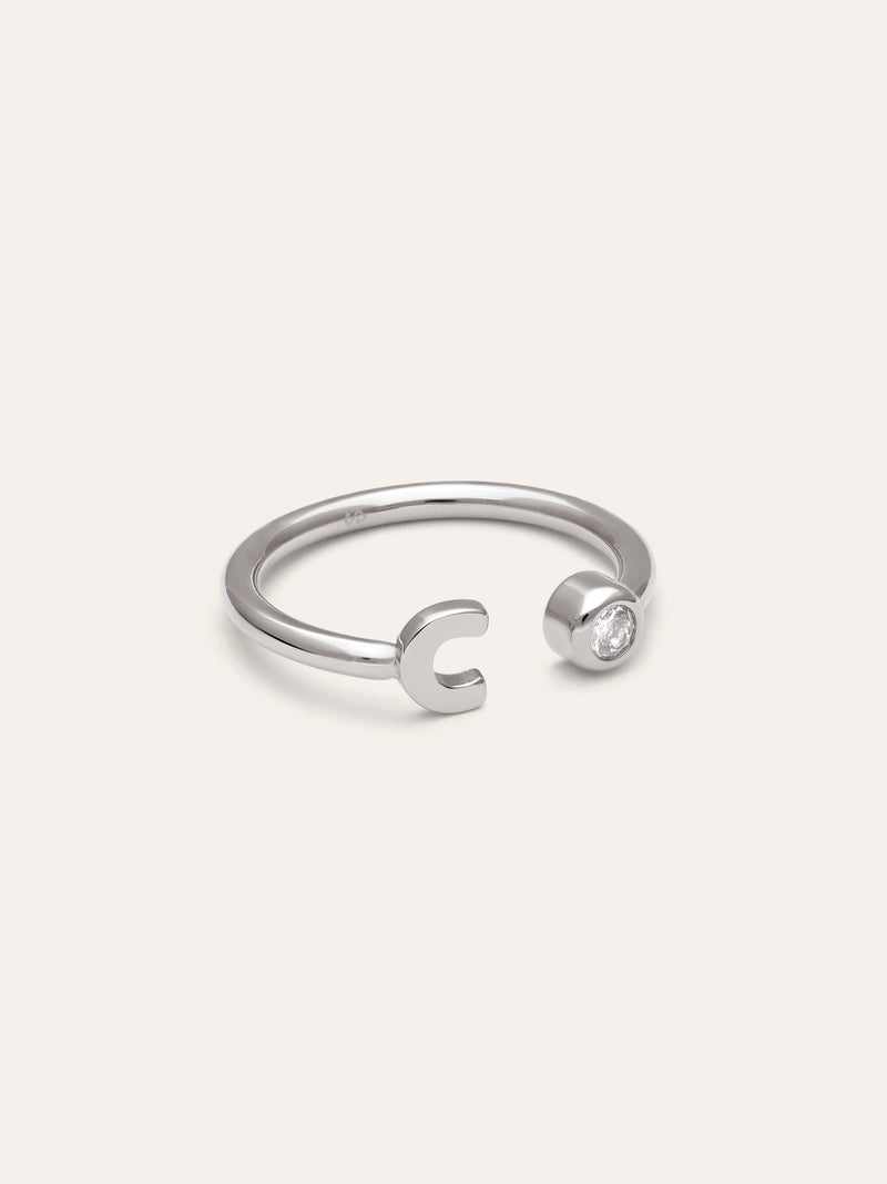 Personalized Ring Letter Spark Steel