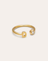 Personalized Ring Letter Spark Steel 18kt Gold Plated