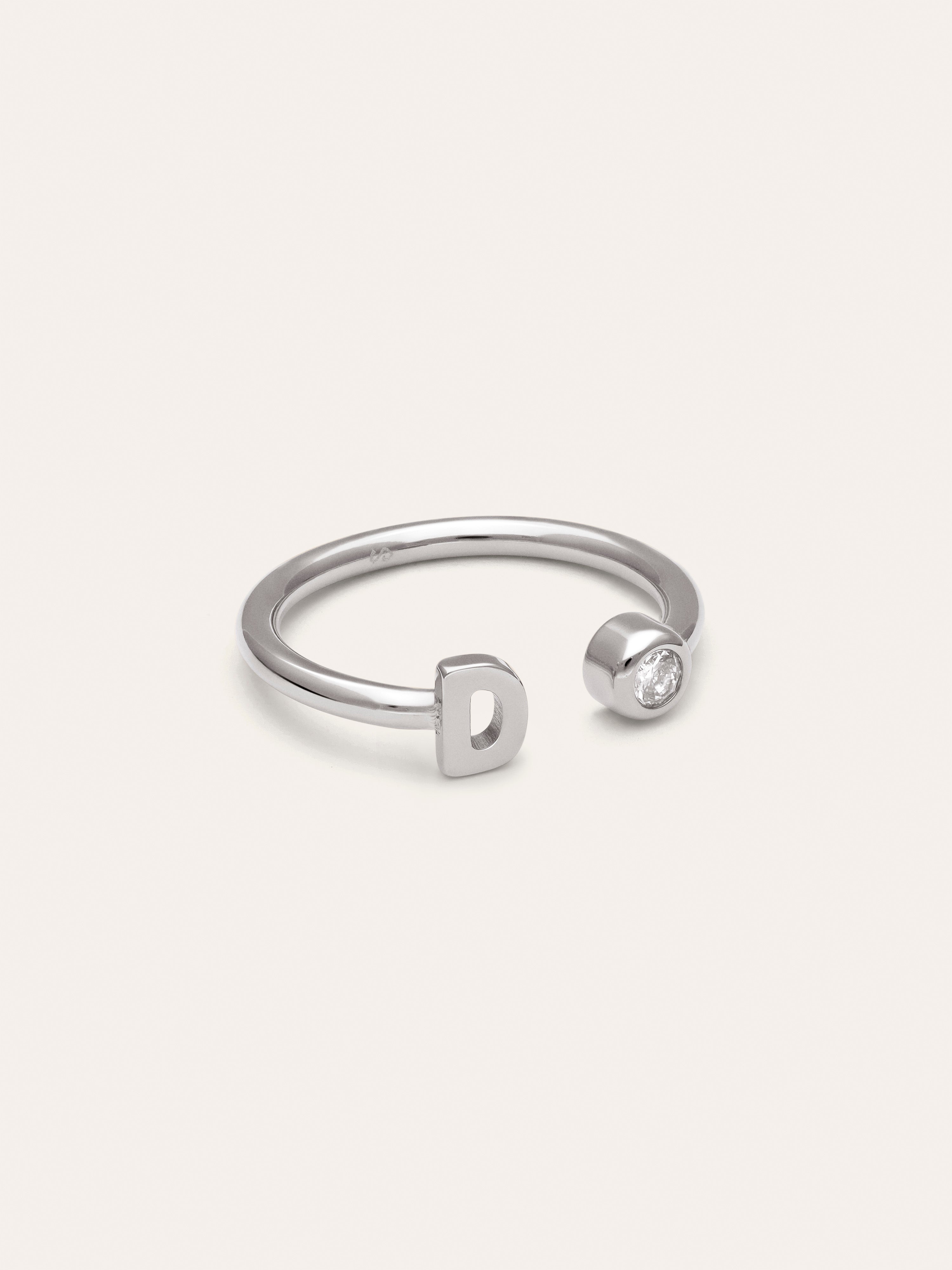 Personalized Ring Letter Spark Steel