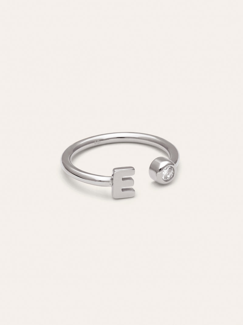 Personalized Ring Letter Spark Steel