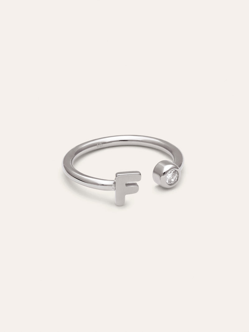 Personalized Ring Letter Spark Steel